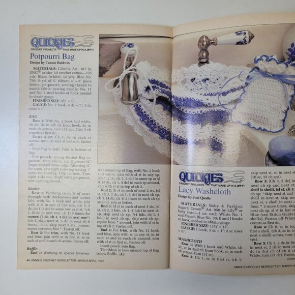 Annies Crochet Newsletter 1991 No 50 l Crafting Blanket Afghan Flowers Square - Picture 5 of 10